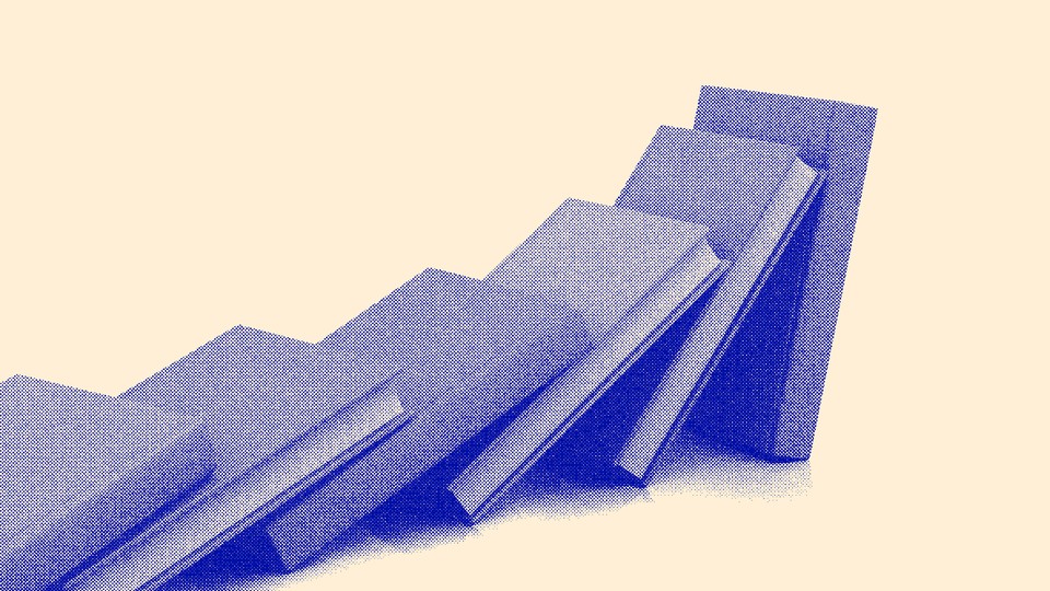 books falling in domino effect