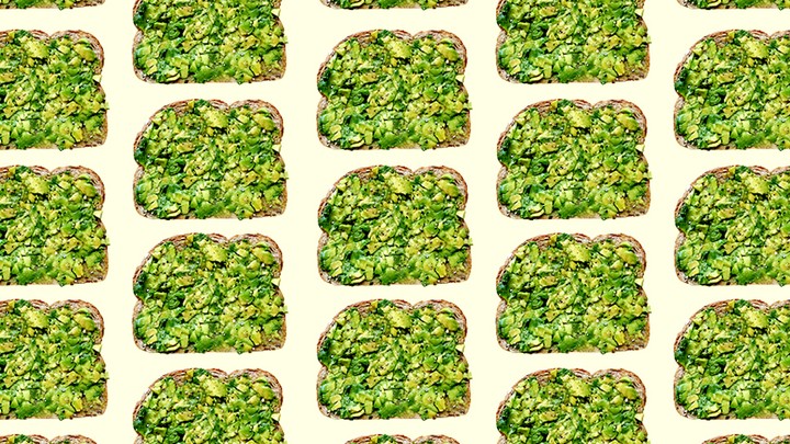 Columns of avocado toast