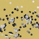 Illustration of a photograph seen in pieces through circles cut out of a yellow field.