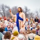 Jesus preaching to a crowd in 'The Chosen'