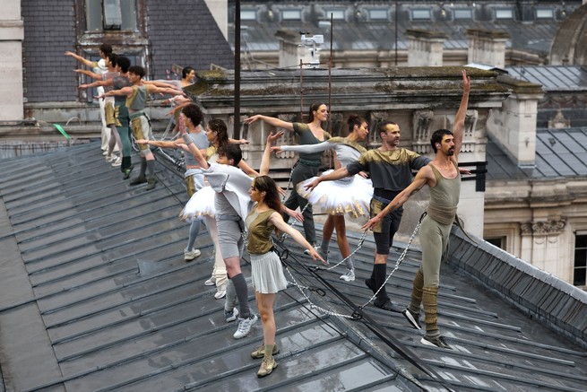 Dancers on a roof in Paris