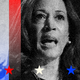 An illustration featuring Donald Trump and Kamala Harris