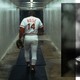 Photo of Pete Rose walking and a swinging baseball bat