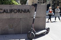 A black Bird scooter