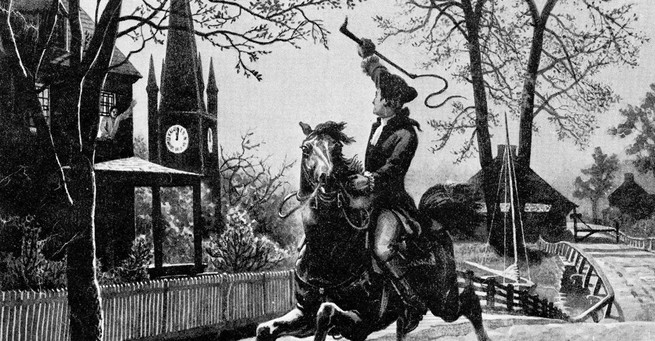 'On the eighteenth of April, in Seventy-Five' Paul Revere set out for his midnight ride