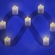 Meta logo with candles on it
