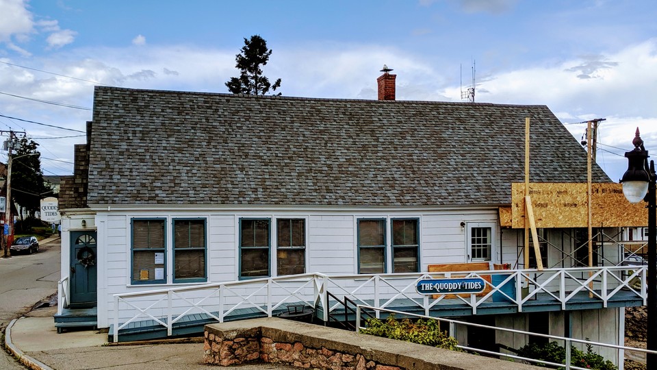 The editorial and business office of the Quoddy Tides newspaper, in downtown Eastport, Maine