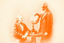Image of two men and a globe