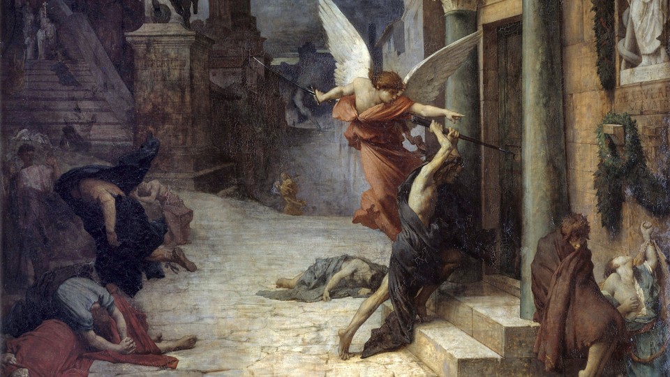 Jules-Élie Delaunay's painting "Plague in Rome"