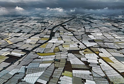 An aerial photo of greenhouses in Almería, Spain
