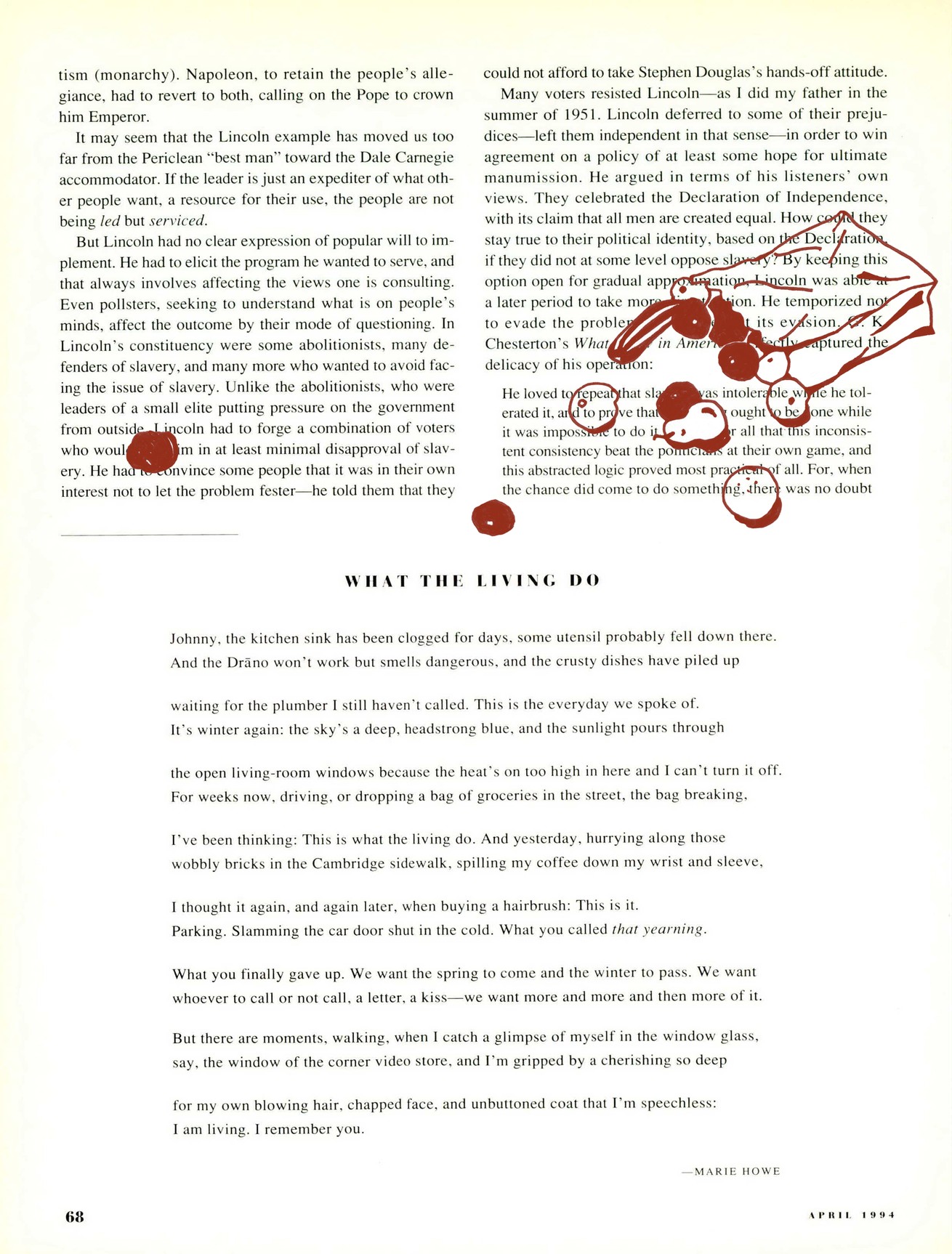 A Poem by Marie Howe What the Living Do The Atlantic