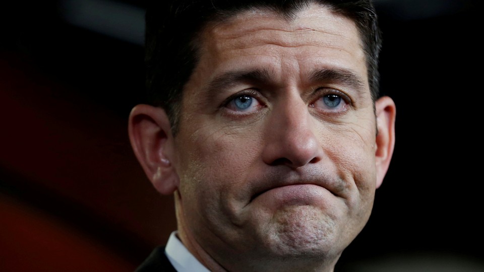 A close-up of Paul Ryan's face