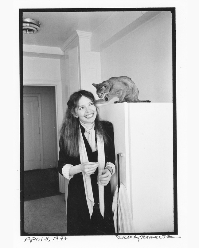 Photo of Diane Keaton with a cat