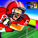 A collage-style illustration of a football player running away with movie script