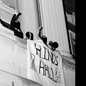 Student protesters occupying a building at Columbia University