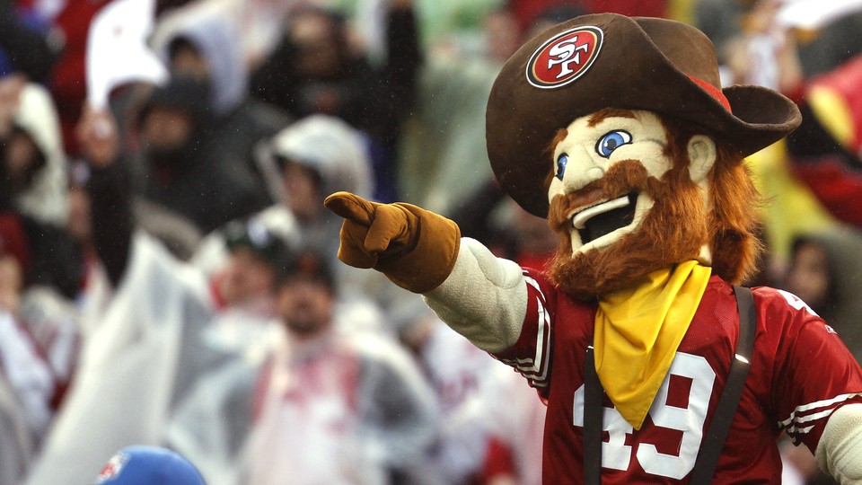 Sourdough Sam, the mascot for the San Francisco 49ers