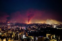 A photo of Beirut on September 28, 2024, hours after Israeli bombs targeted and killed Hezbollah's secretary-general, Hassan Nasrallah