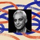 Headshot of Rahm Emanuel foregrounded on an illustrated background