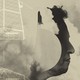 Elon Musk in clouds with a rocket launching and a wireframe of a tent