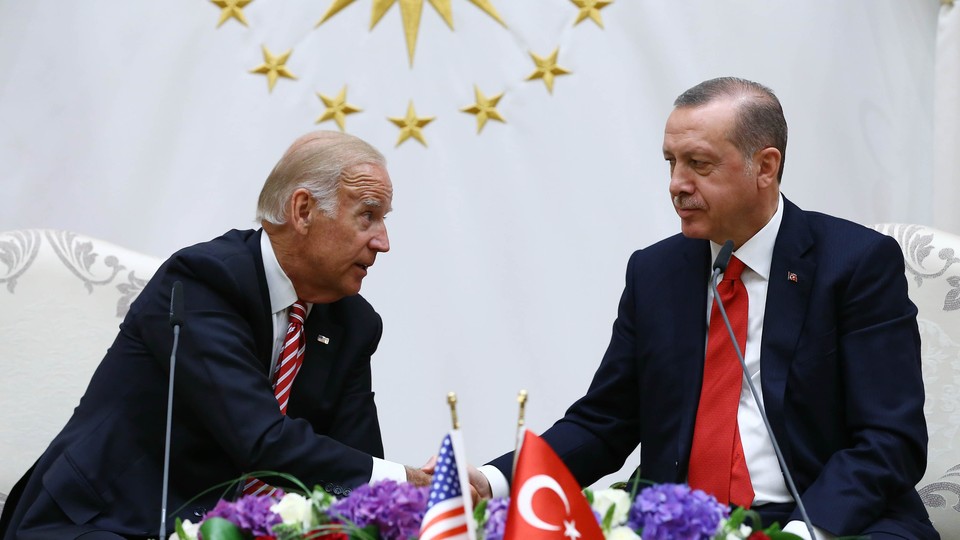 U. S. Vice President Joe Biden and Turkish President Recep Tayyip Erdogan at a meeting in Ankara, Turkey, on Wednesday.