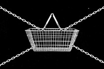 A shopping basket in chains