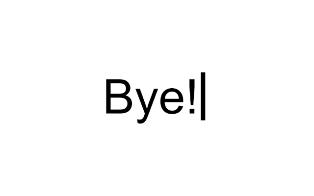 Animation of the word "Bye!" translated into different languages