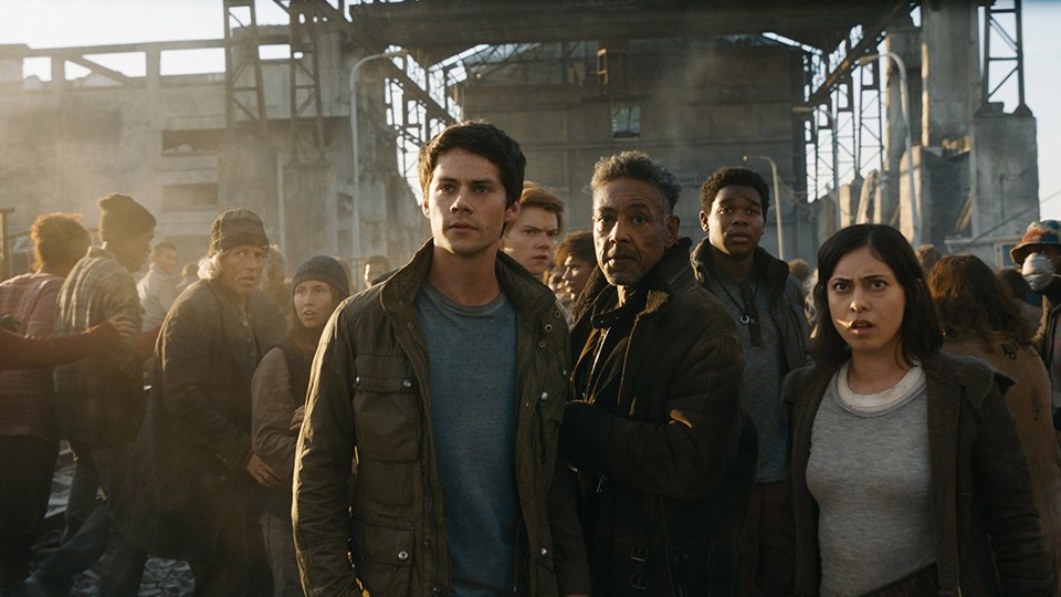 Dylan O'Brien, Giancarlo Esposito, and Rosa Salazar in 'The Maze Runner: Death Cure'