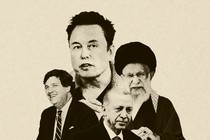 Collage of Elon Musk, Tucker Carlson, Recep Tayyip Erdoğan, and Ali Khamenei