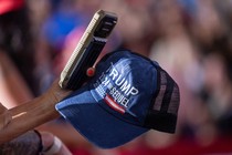 A baseball cap that reads "Trump 2024 the sequel"