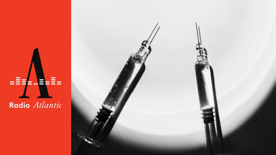 Photo of two needles alongside the Radio Atlantic logo.