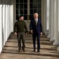 Volodymyr Zelensky and Joe Biden.