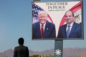 A sign reading "Together In Peace."