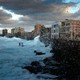 Waves crash against the Cuban shore