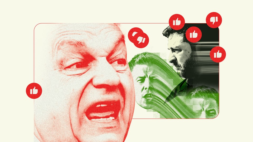 Collage of images of Viktor Orbán, Péter Magyar, and Volodymyr Zelensky