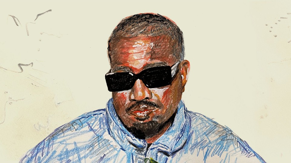 Illustration of Kanye West in sunglasses