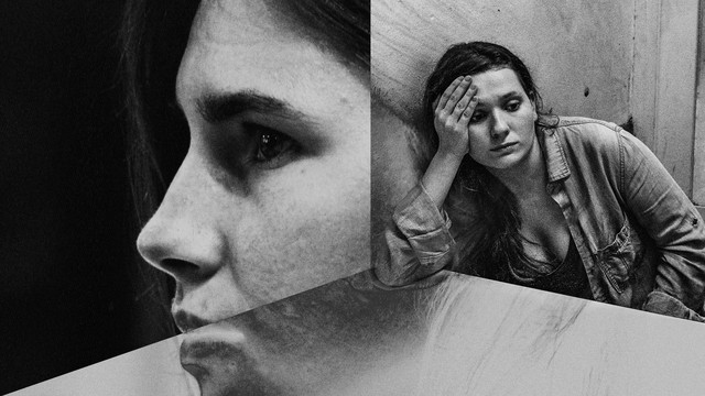 A new film starring Matt Damon and Abigail Breslin, right, is inspired by the crime that led to the wrongful convictions of Amanda Knox, left. Knox was exonerated in 2015.