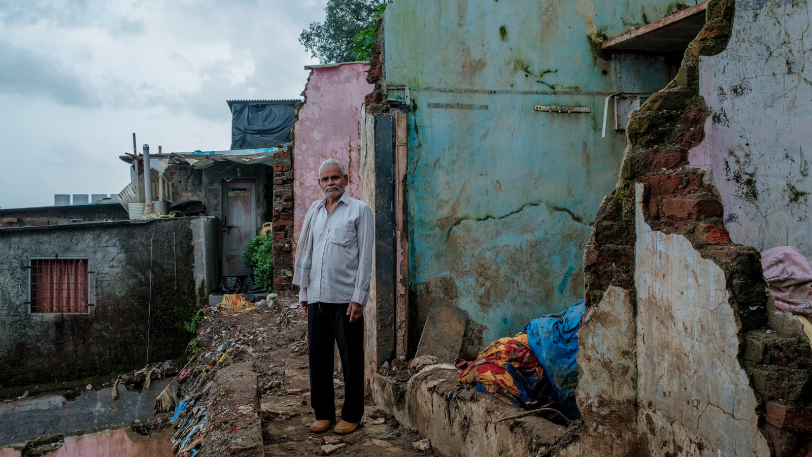 Among the damaged houses in yesterday's storm were these two on