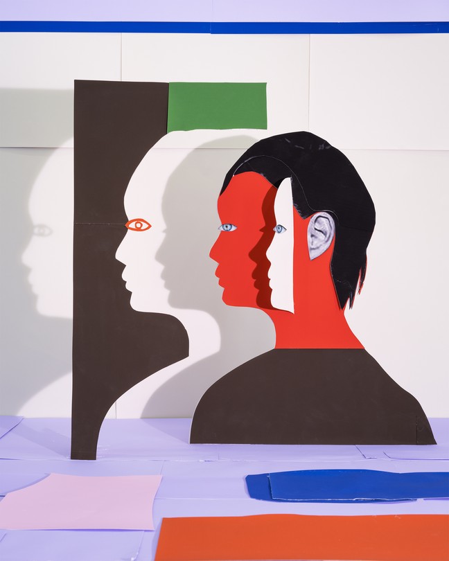 Portrait of several faces overlaid on top of one another