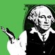 An illustration of the dollar-bill portrait of George Washington shrugging in confusion