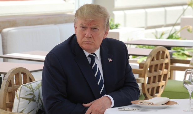 Donald Trump after arriving in France this weekend