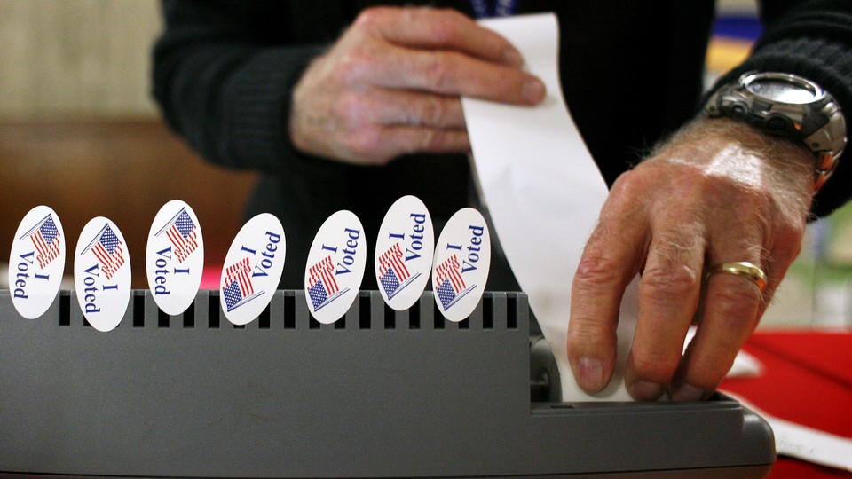 Row of "I voted" stickers