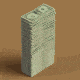 Shrinking stack of dollar bills