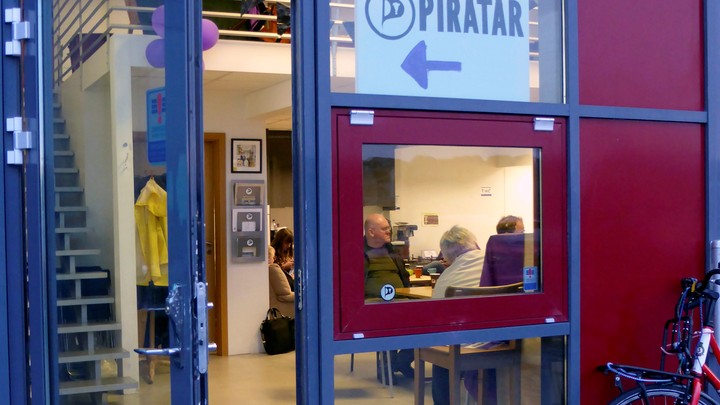 The entrance of the Icelandic Pirate Party headquarters in Reykjavik, Iceland, September 19, 2016