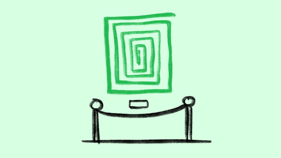 A sketch of a museum wall