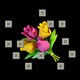 The bouquet emoji surrounded by 'X' buttons.