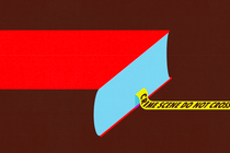 Graphic illustration of a red book with a yellow crime-scene-tape bookmark coming out of its pages