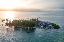 An aeriel view of Nyangai Island, in Sierra Leone