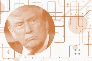 An illustration with Trump's face