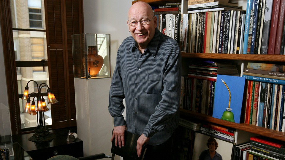 George Lois in his working room.
