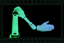 Illustration of a white robotic arm